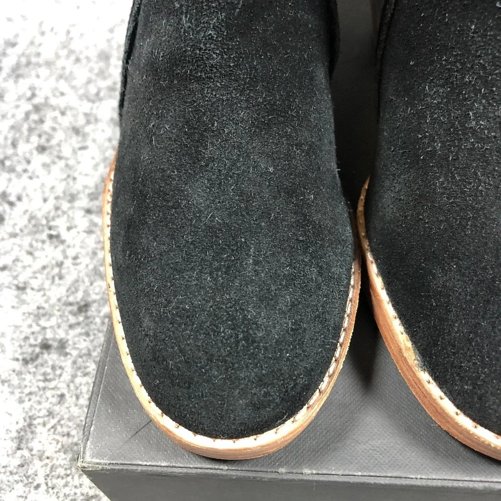 Matt Bernson Holt Booties Womens 7.5 Black Suede Leather Zip Block Heel